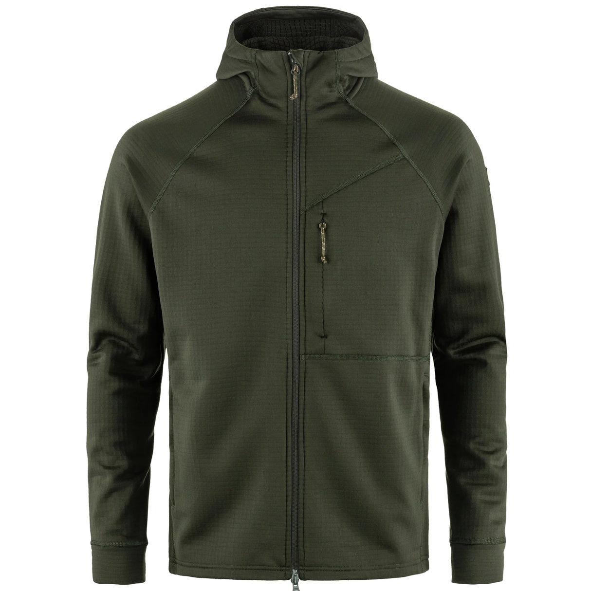 Fjällräven Abisko Grid Fleece Hoodie M - Herre fleecetrøje - Deep Forest