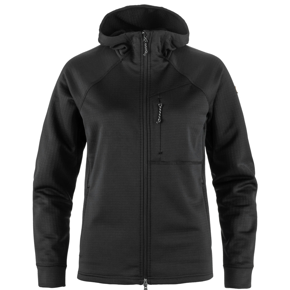 Fjällräven Abisko Grid Fleece Hoodie W - Dame Fleecetrøje - Sort