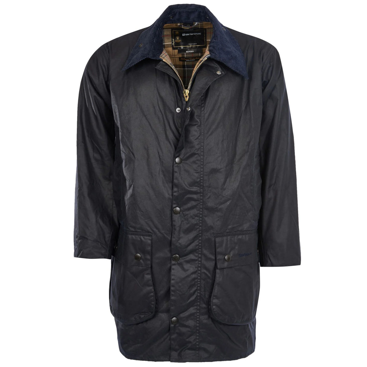 Barbour Border Wax Jacket - Herre - Navy