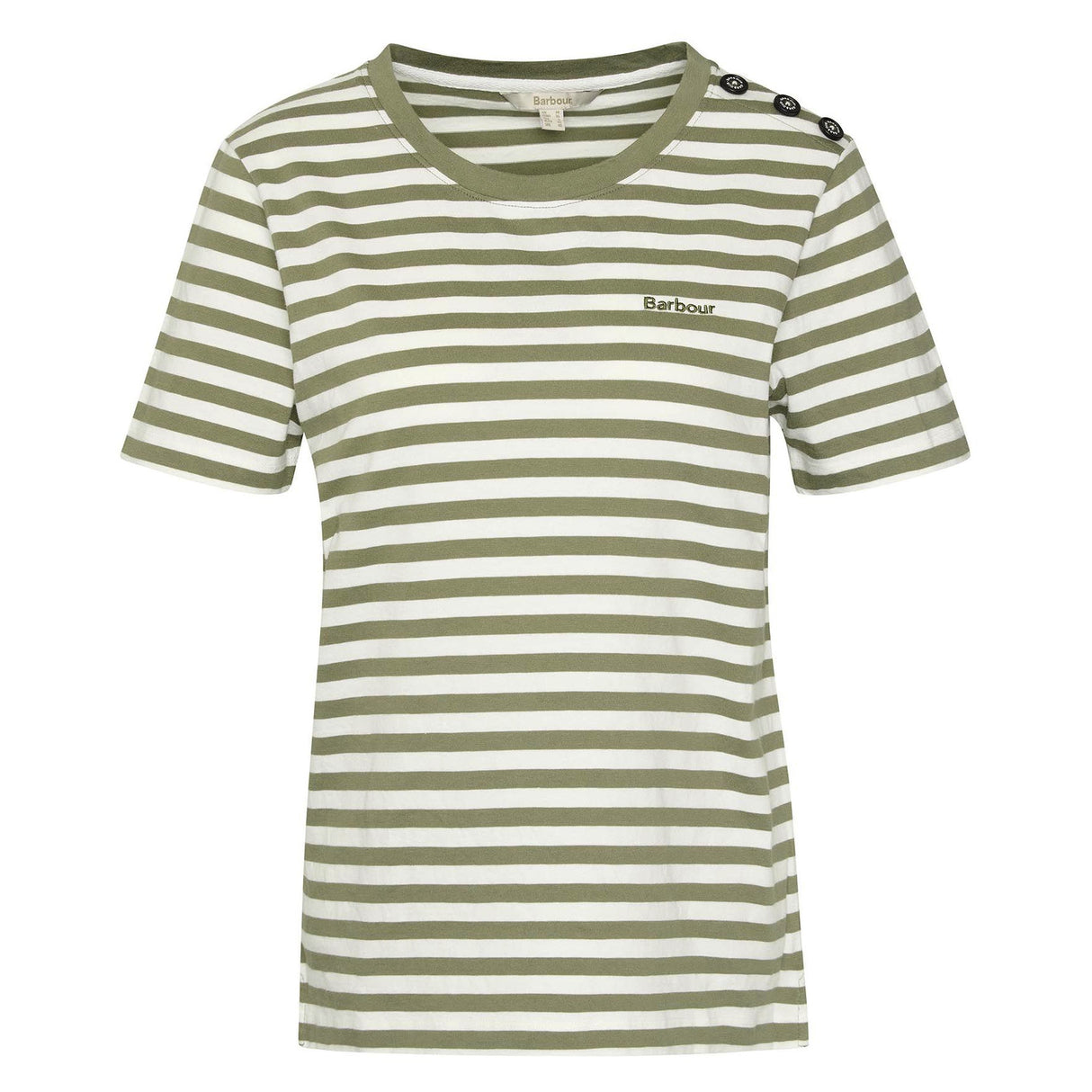 Barbour Ferryside Stribet T-Shirt - Dame - Dusky Green