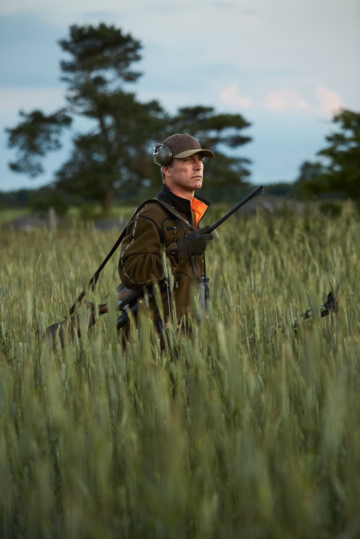 Härkila Kamko fleece - Herre - Hunting green/Orange blaze