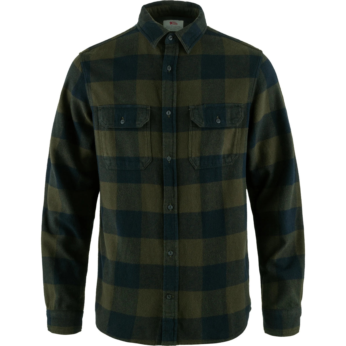 Fjällräven Övik Heavy Flannel Skjorte - Herre - Deep Forest/Dark Navy