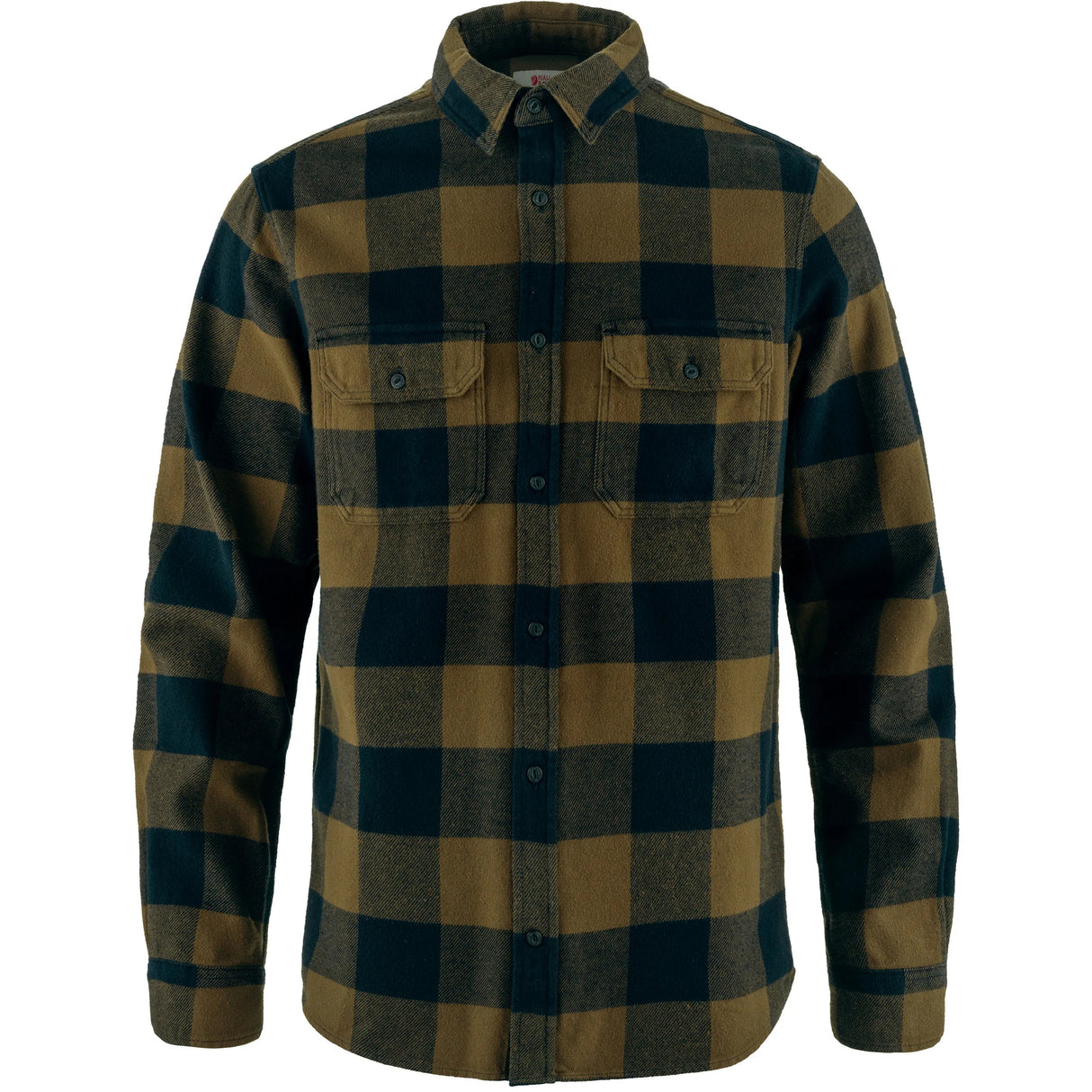 Fjällräven Övik Heavy Flannel Skjorte - Herre - Wood Brown/Dark Navy