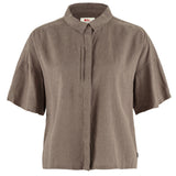 Fjällräven Övik Hemp Camp Shirt SS Skjorte - Dame - Suede Brown