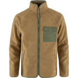 Fjällräven Vardag Pile Fleece M - Herre Fleecejakke - Buckwheat Brown/Laurel Green