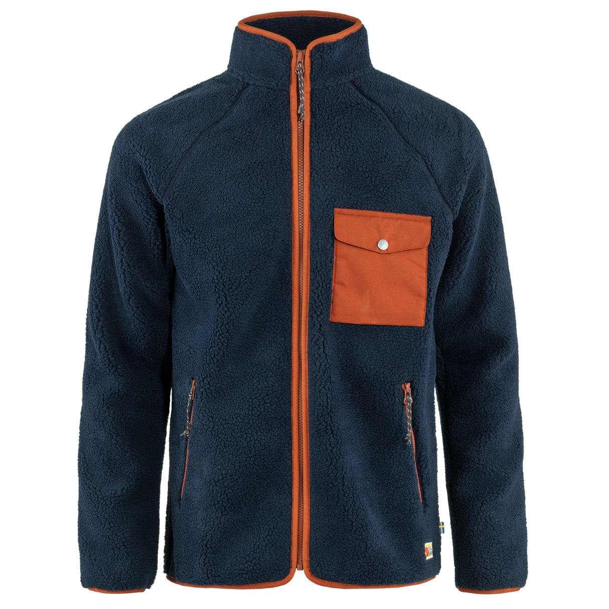 Fjällräven Vardag Pile Fleece M Jakke - Herre - Navy/Autumn Leaf