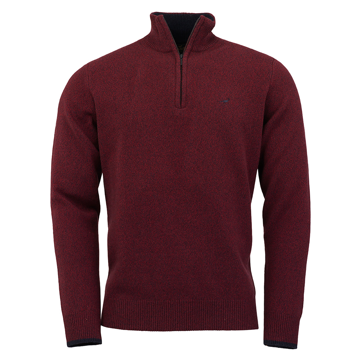 Laksen Brompton Zip Neck Strik - Herre - Burgundy