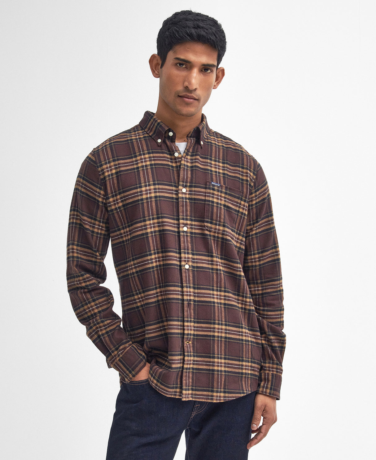 Barbour Drumhill Tailored Checked Shirt - Brown - Herre