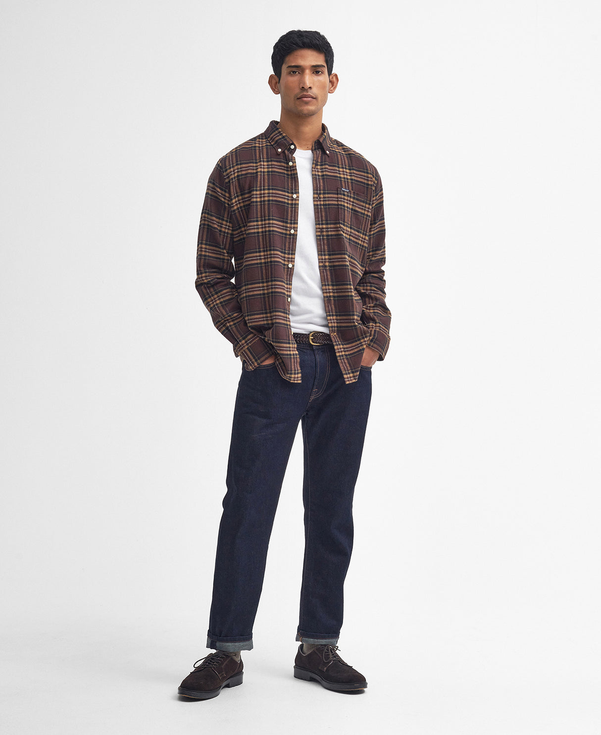 Barbour Drumhill Tailored Checked Shirt - Brown - Herre