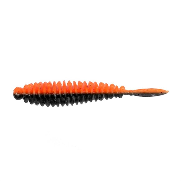 Skull Gear Flexibait Fat Worm 5 Stk. - Black/Orange - Garlic