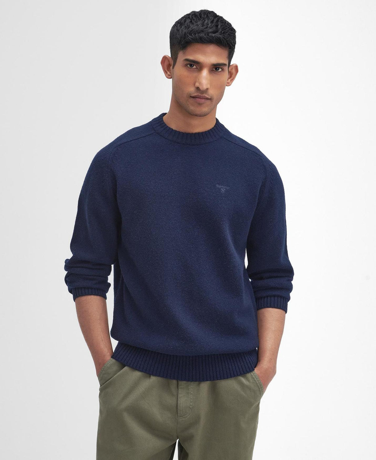 Barbour Grangetown Merino Crew Neck Sweater - Herre - Navy