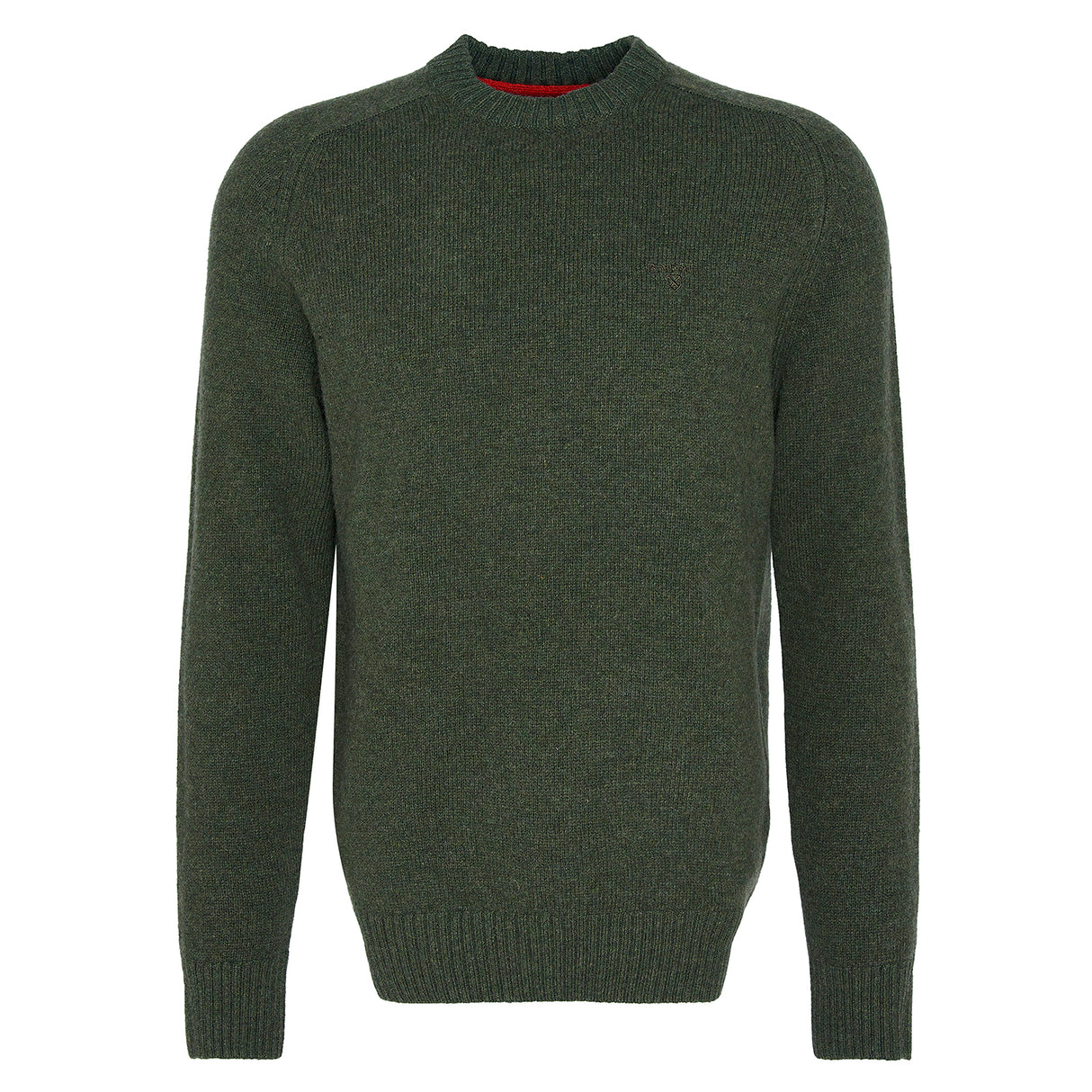 Barbour Grangetown Merino Crew Neck Sweater - Mid Olive - Herre