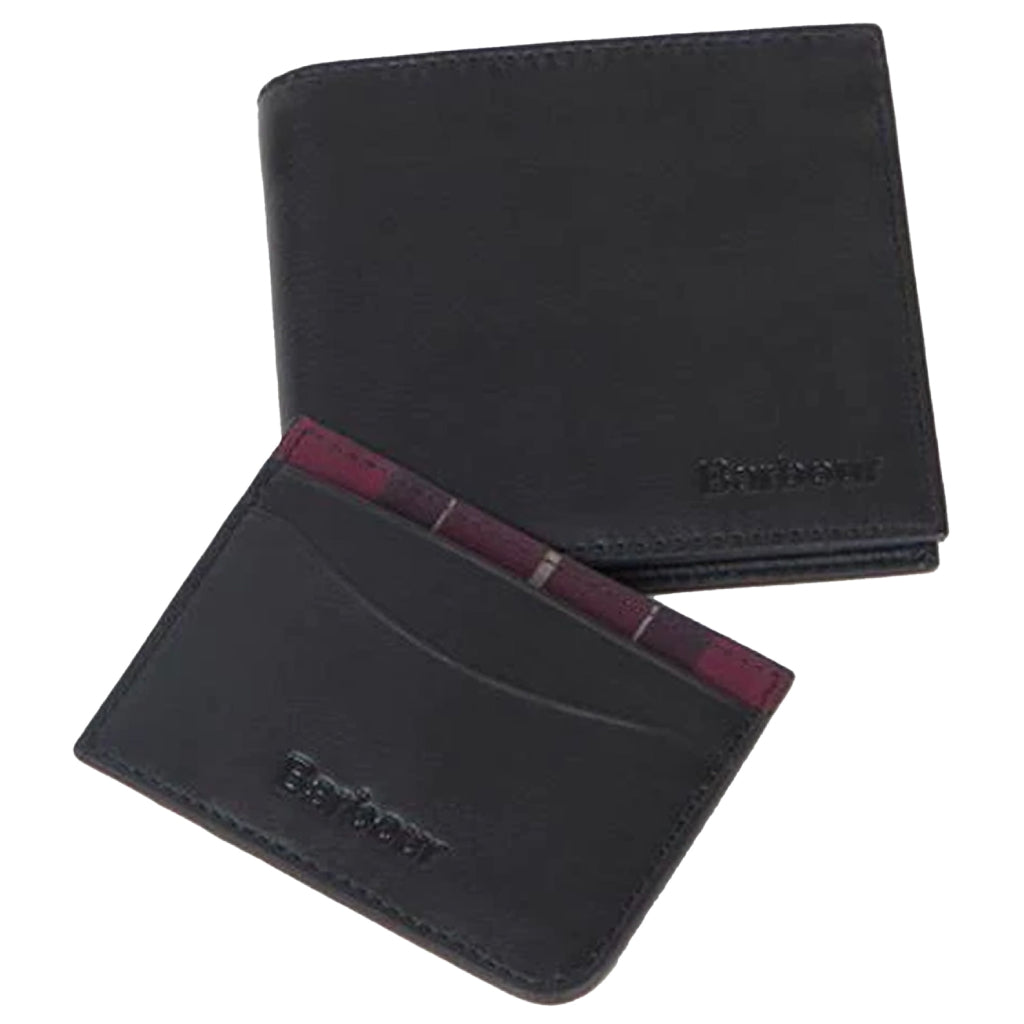 Barbour Leather Wallet Card Gift Set Laederpung Kortholder Gavesae JAFI