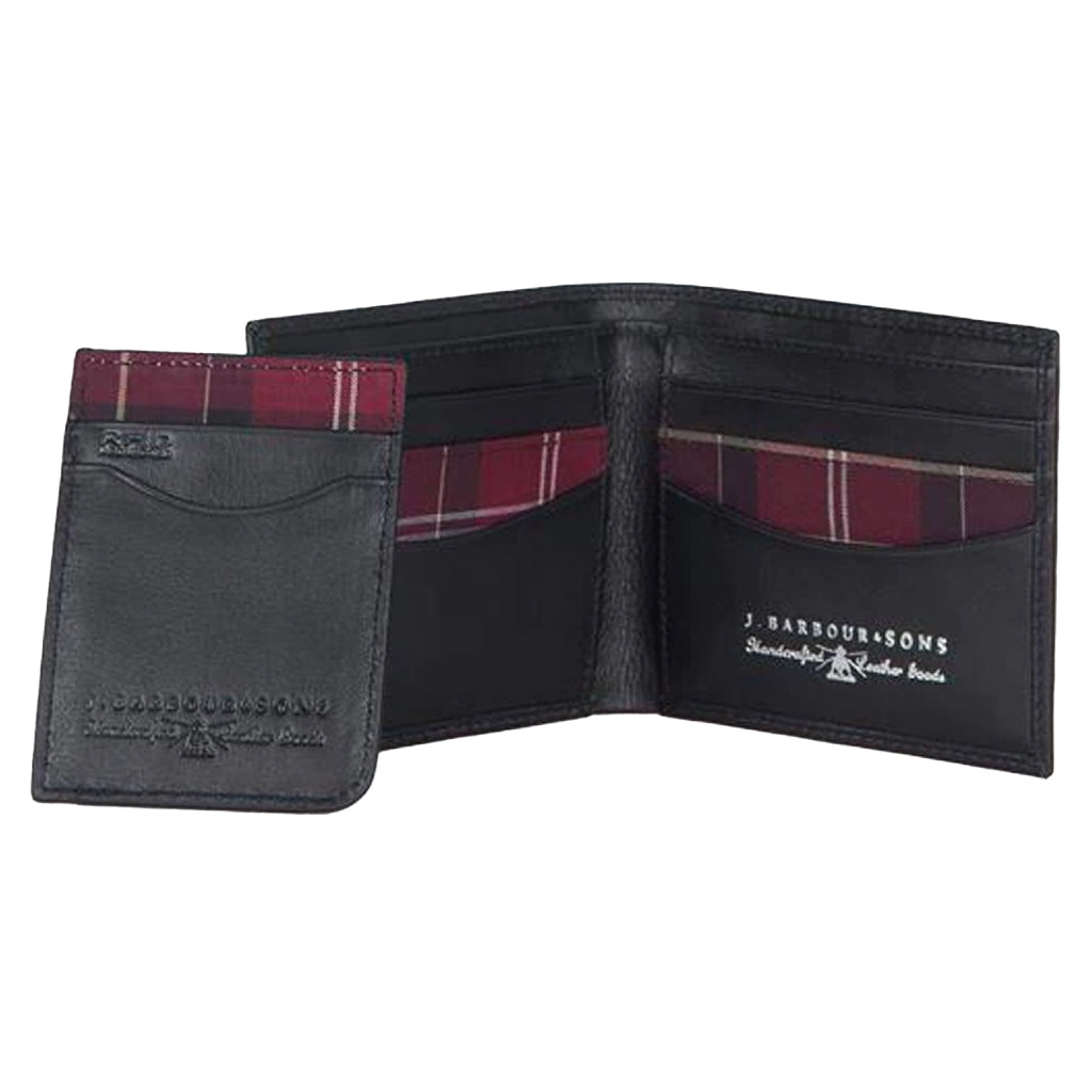 Barbour Leather Wallet & Card Gift Set - Læderpung & Kortholder Gavesæt - Sort