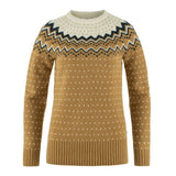 Fjällräven Övik Knit Sweater - Damestrik - Buckwheat Brown/Chalk White