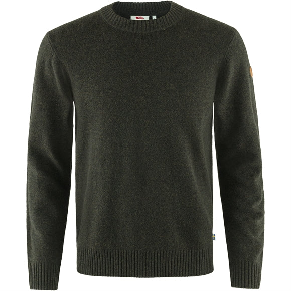 Fjällräven Övik Round-neck Sweater - Herrestrik - Dark Olive