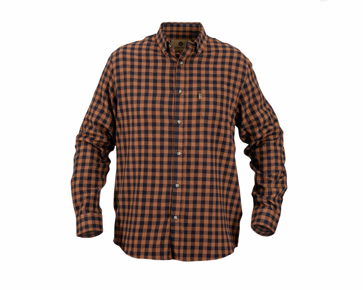 Nordhunt Sermen Flannel Skjorte - Herre - Navy/Tobacco Check