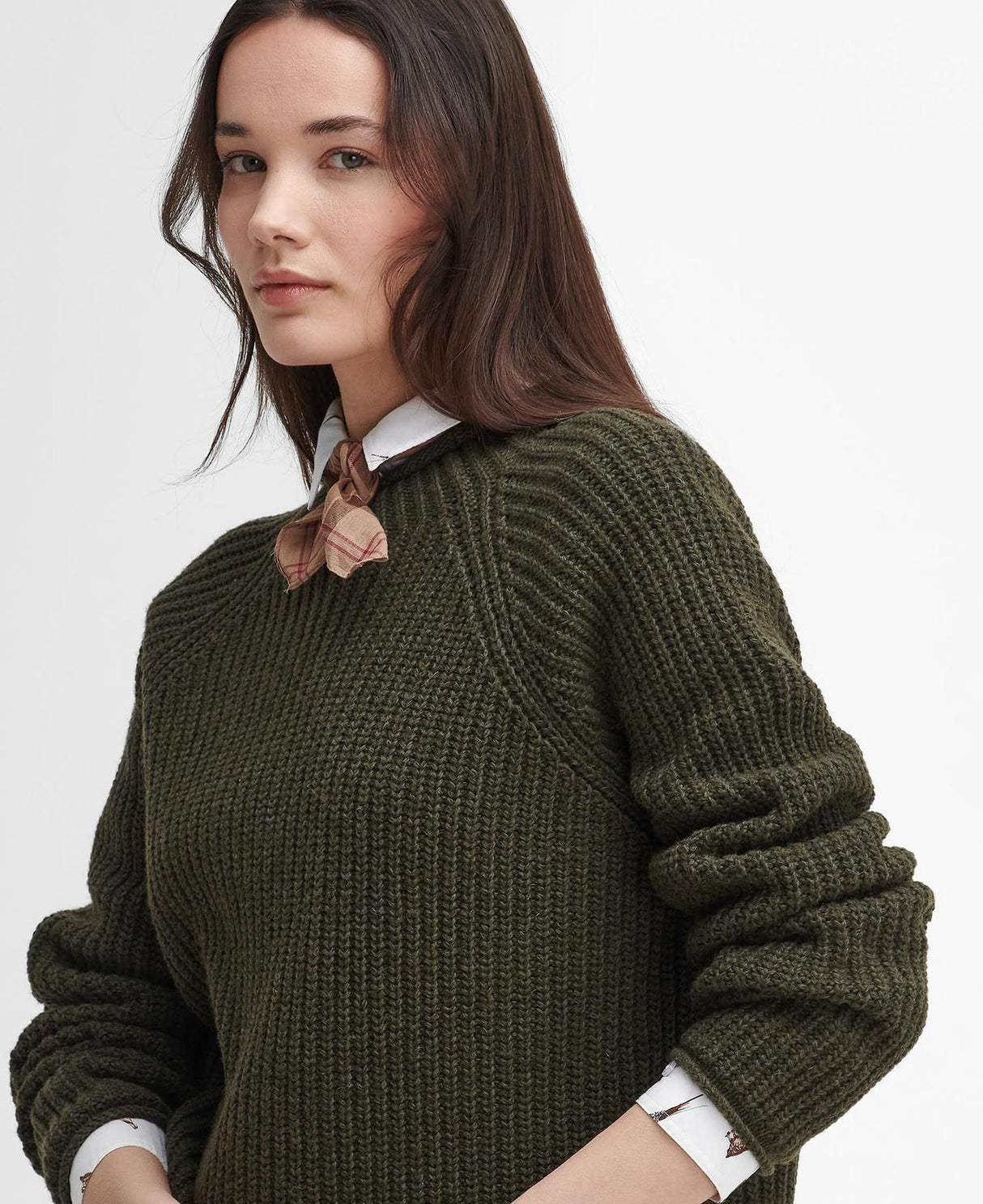 Barbour Willows Knitted Jumper - Dame - Olive