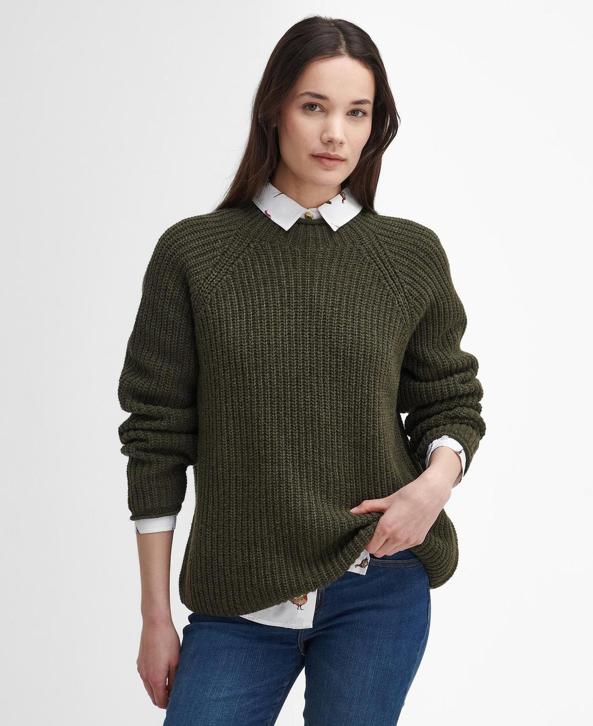 Barbour Willows Knitted Jumper - Dame - Olive