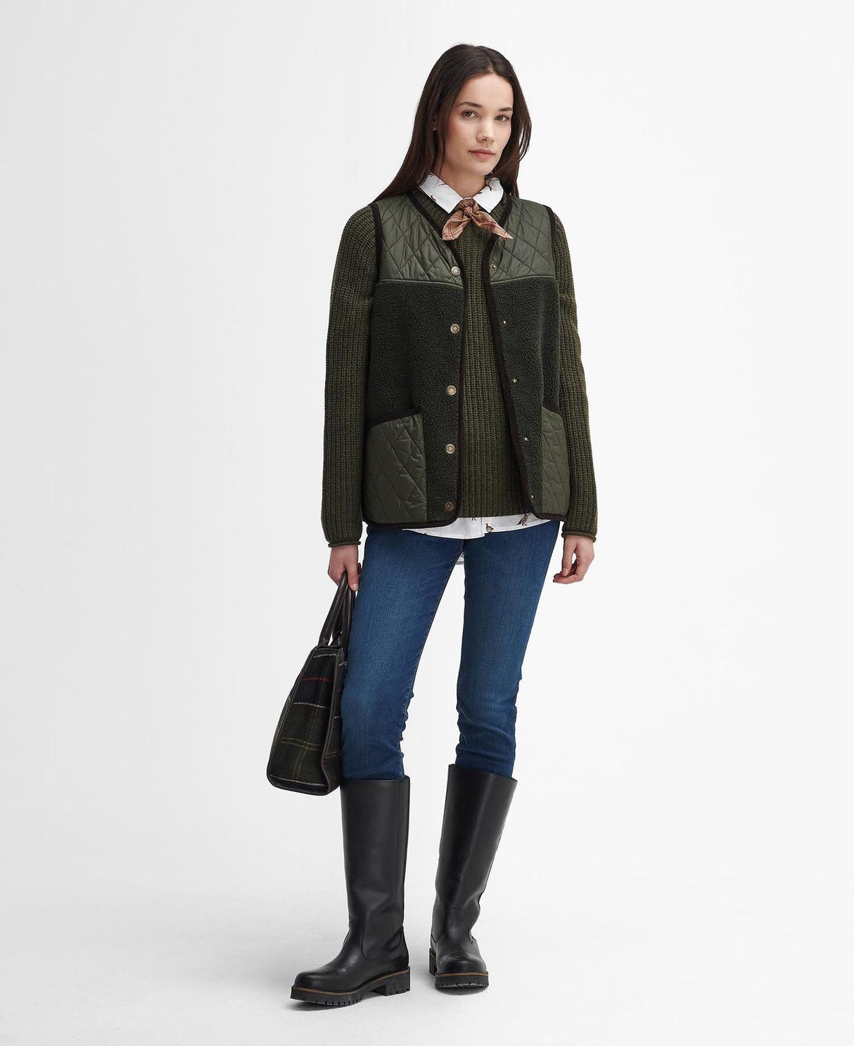 Barbour Willows Knitted Jumper - Dame - Olive